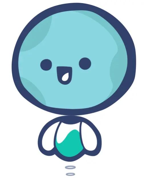 Luna Payroll Character with animated hover