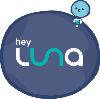 Hey Luna Payroll logo with Luna Character